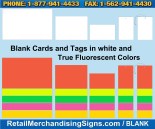 Blank card signs and tags in white orange yellow green pink goldyellow